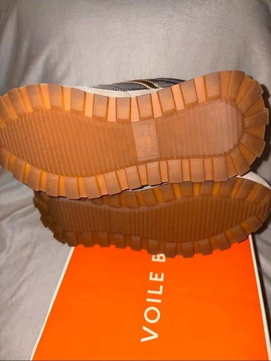 NWT VOILE BLANCHE QWARK HYPE WOMAN Suede & Technical Fabric Sneakers BEIGE-GREY - Picture 15 of 16